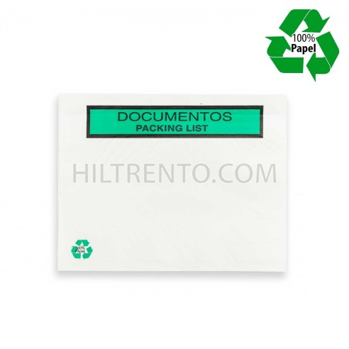 Sobre para documentos 175x135mm, 100% papel biodegradable, adhesivo - Caja 1000 uds