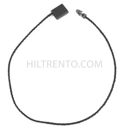 Marchamo reciclado plano negro, hilo etiquetar poliéster 21 cm - 1000 uds