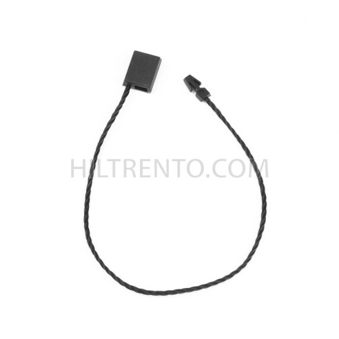 Marchamo reciclado plano negro, hilo etiquetar poliéster 14 cm - 1000 uds