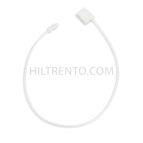 Marchamo reciclado plano blanco, hilo etiquetar poliéster 18 cm - 1000 uds