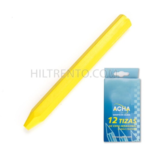 Tizas cera hexagonal 12 mm amarillo