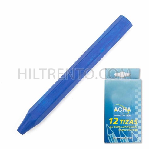 Tizas cera hexagonal 12 mm azul