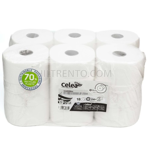 Papel higienico industrial gofrado 87 mm 93 metros 100% pasta virgen - Pack 18 rollos