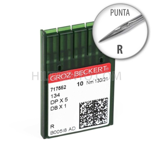 Aguja Groz-Beckert 134 130/21 Punta R - Pack 10 uds