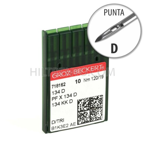 Aguja Groz-Beckert 134 120/19 Punta D - Pack 10 uds