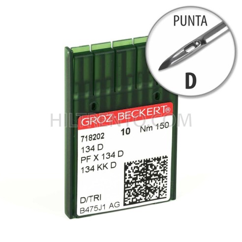 Aguja Groz-Beckert 134 150 Punta D - Pack 10 uds