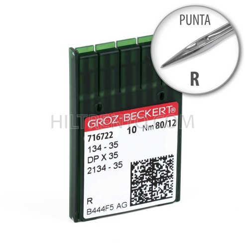 Aguja Groz-Beckert 134-35 80/12 Punta D - Pack 10 uds