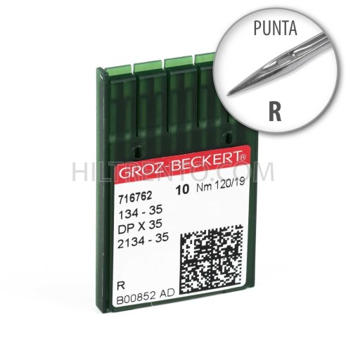 Aguja Groz-Beckert 134-35 120/19 Punta R - Pack 10 uds