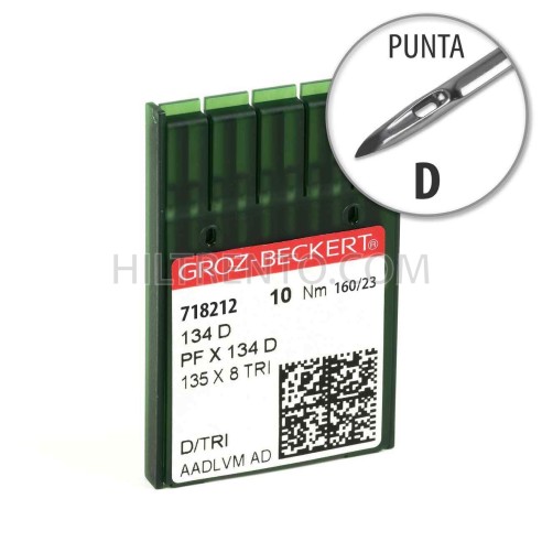 Aguja Groz-Beckert 134 160/23 Punta D - Pack 10 uds