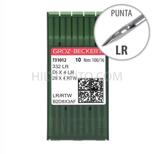 Aguja Groz-Beckert 332 100/16 Punta LR - Pack 10 uds