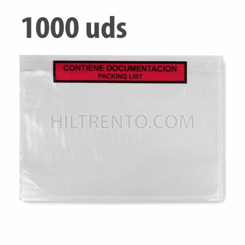 Sobre "contiene documentación" packing list adhesivo 240x180mm - Pack 1000 uds