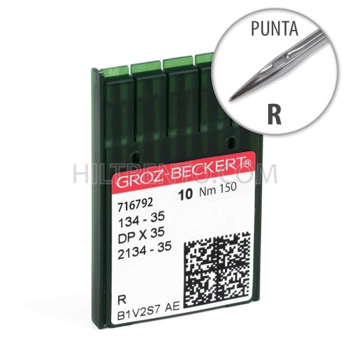 Aguja Groz-Beckert 134-35 150 Punta R - Pack 10 uds