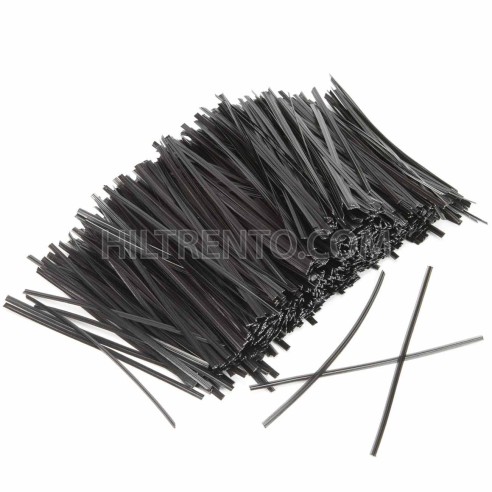 Alambre plastificado negro twist 3 mm 0.44 cortado en tiras de 10 cm - 1000 uds