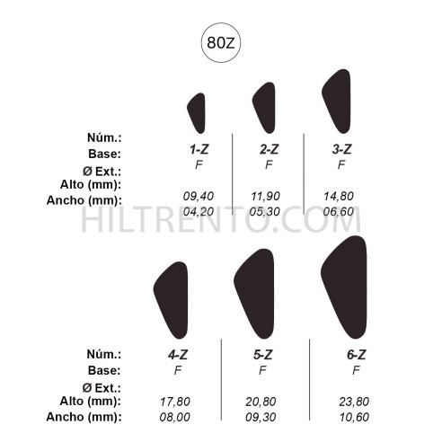 Agujas de perforar ref.80-Z (6 números)