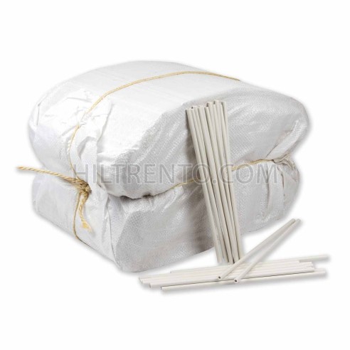 Palillo calzado plástico blanco con terminal 22 cm - Pack 20 kg