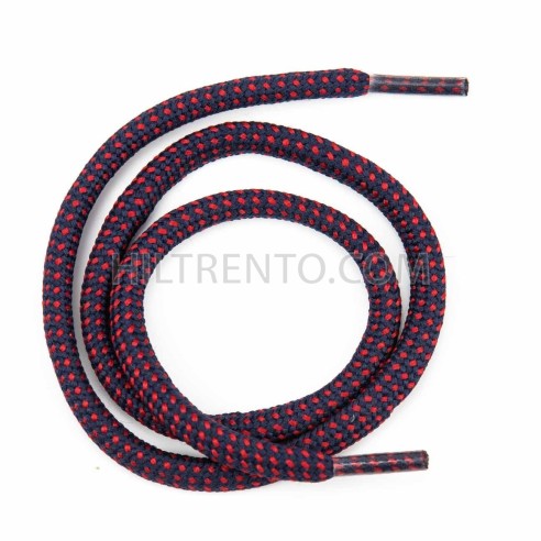 Cordón redondo fantasía color rojo-azul marino con terminales ref.668 poliéster 5 mm (largo de 50 a 180 cm) - pack 144 uds