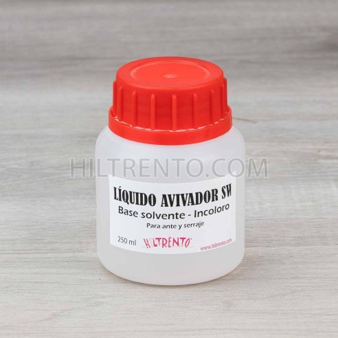 Líquido avivador SW, da brillo a piel de serraje y ante, base solvente, incoloro - 250 ml